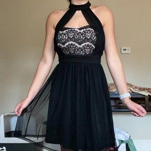 Black Halter Neck Cocktail Dress